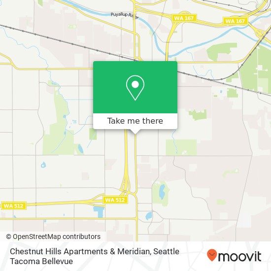 Mapa de Chestnut Hills Apartments & Meridian, Puyallup, WA 98371