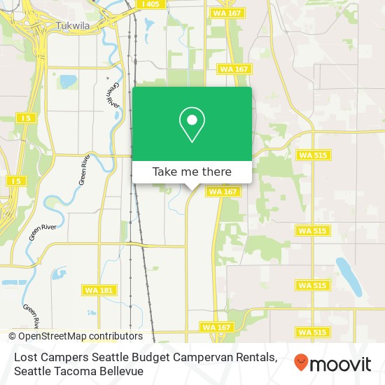 Lost Campers Seattle Budget Campervan Rentals map