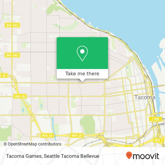 Tacoma Games, 3013 6th Ave map