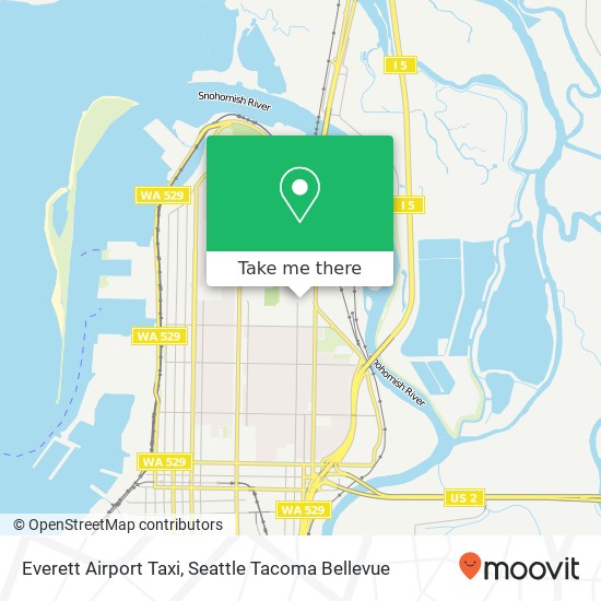 Everett Airport Taxi map