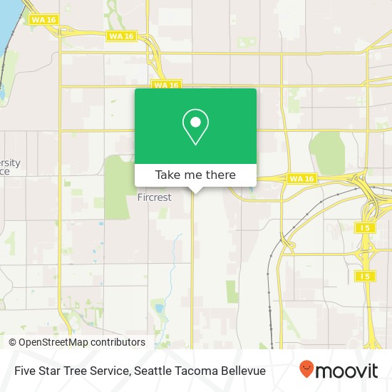 Mapa de Five Star Tree Service, 3031 S Orchard St