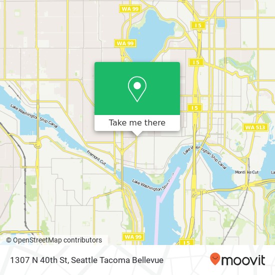 Mapa de 1307 N 40th St, Seattle, WA 98103