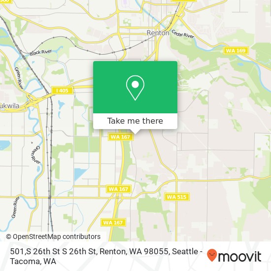 Mapa de 501,S 26th St S 26th St, Renton, WA 98055