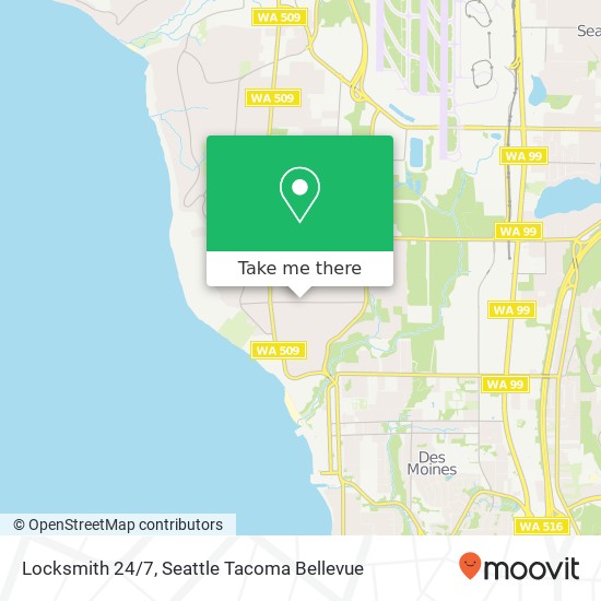 Mapa de Locksmith 24 / 7, 20734 4th Ave S