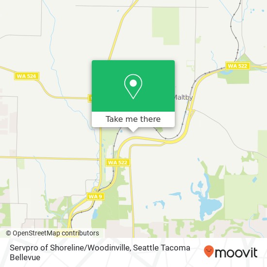 Mapa de Servpro of Shoreline / Woodinville, 7533 W Bostian Rd