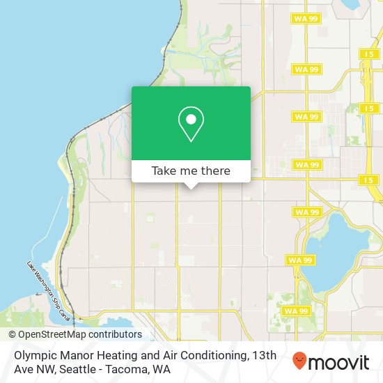 Mapa de Olympic Manor Heating and Air Conditioning, 13th Ave NW