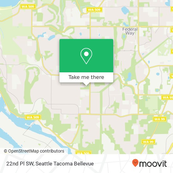 Mapa de 22nd Pl SW, Federal Way, WA 98023