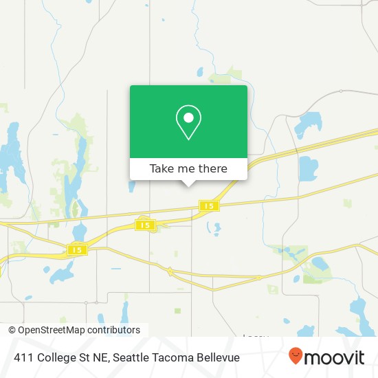 Mapa de 411 College St NE, Lacey, WA 98516