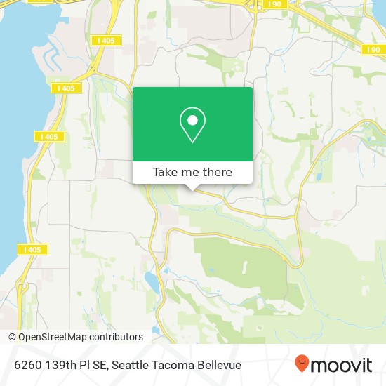 Mapa de 6260 139th Pl SE, Bellevue, WA 98006