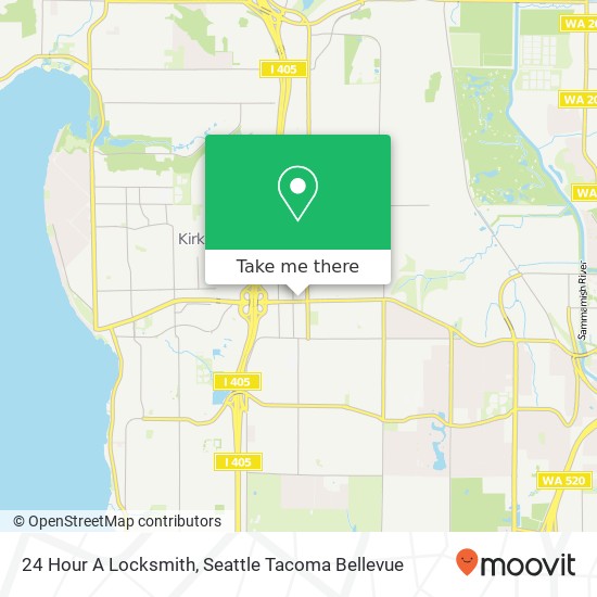 Mapa de 24 Hour A Locksmith, 8512 122nd Ave NE