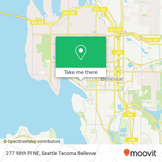 Mapa de 277 98th Pl NE, Bellevue, WA 98004