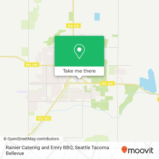 Rainier Catering and Emry BBQ map