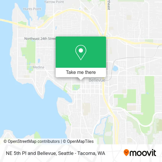 NE 5th Pl and Bellevue map