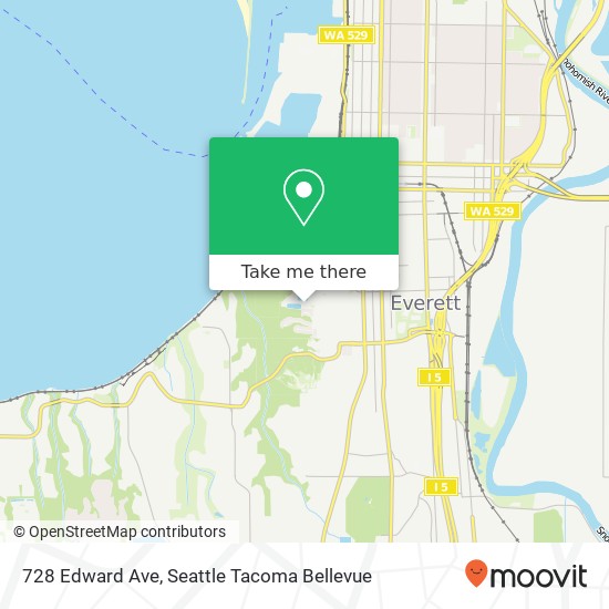 Mapa de 728 Edward Ave, Everett, WA 98201