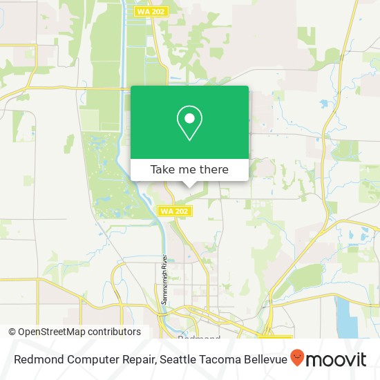 Mapa de Redmond Computer Repair, 160th Ave NE