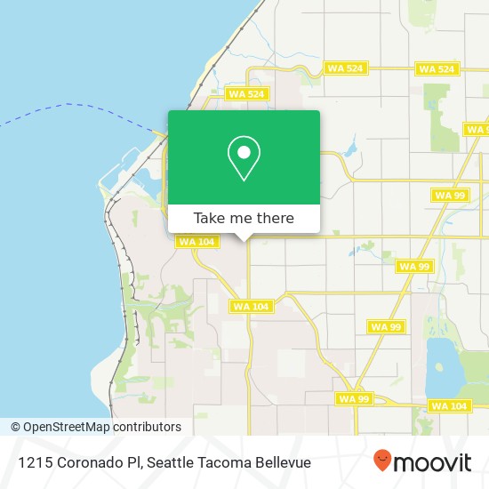 Mapa de 1215 Coronado Pl, Edmonds, WA 98020