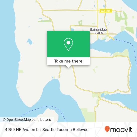 Mapa de 4959 NE Avalon Ln, Bainbridge Island, WA 98110