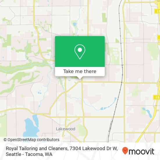 Royal Tailoring and Cleaners, 7304 Lakewood Dr W map