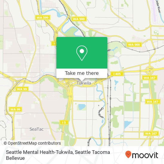 Mapa de Seattle Mental Health-Tukwila, 6100 Southcenter Blvd