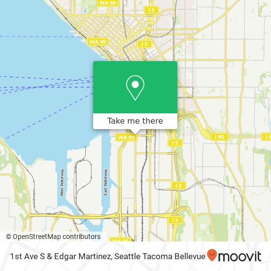 Mapa de 1st Ave S & Edgar Martinez, Seattle, WA 98134