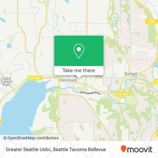 Mapa de Greater Seattle Usbc, 7638 NE Bothell Way