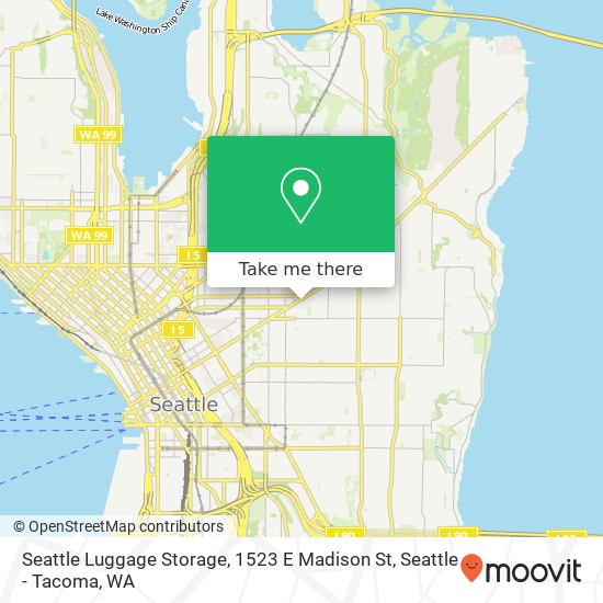 Mapa de Seattle Luggage Storage, 1523 E Madison St