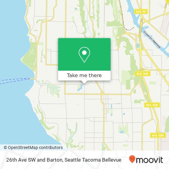 26th Ave SW and Barton, Seattle, WA 98106 map