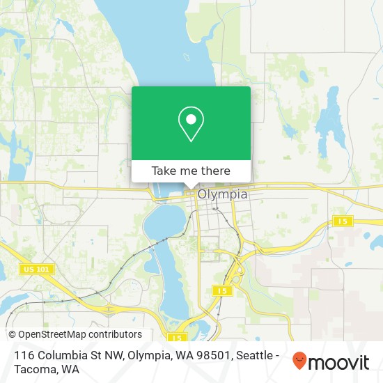 Mapa de 116 Columbia St NW, Olympia, WA 98501