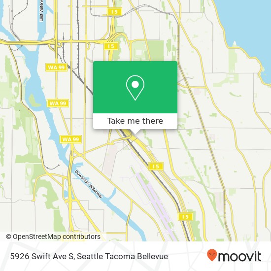 Mapa de 5926 Swift Ave S, Seattle, WA 98108