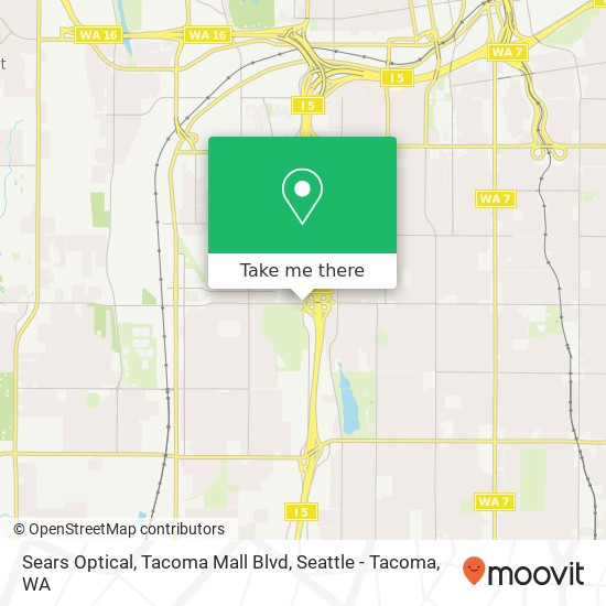 Mapa de Sears Optical, Tacoma Mall Blvd