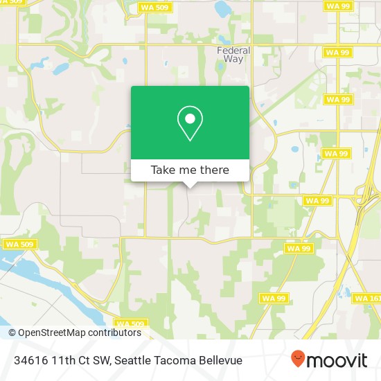 Mapa de 34616 11th Ct SW, Federal Way, WA 98023