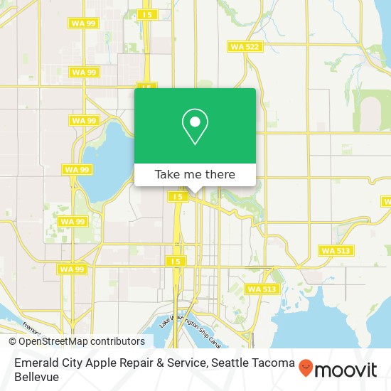 Mapa de Emerald City Apple Repair & Service, 6105 Roosevelt Way NE