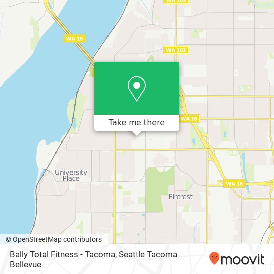 Mapa de Bally Total Fitness - Tacoma, 1680 S Mildred St