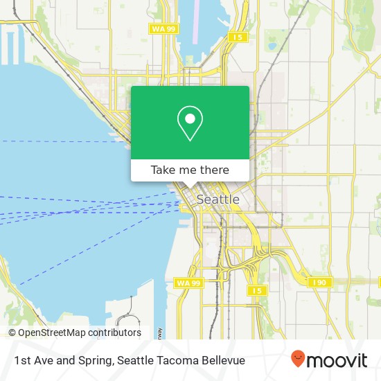 Mapa de 1st Ave and Spring, Seattle, WA 98104