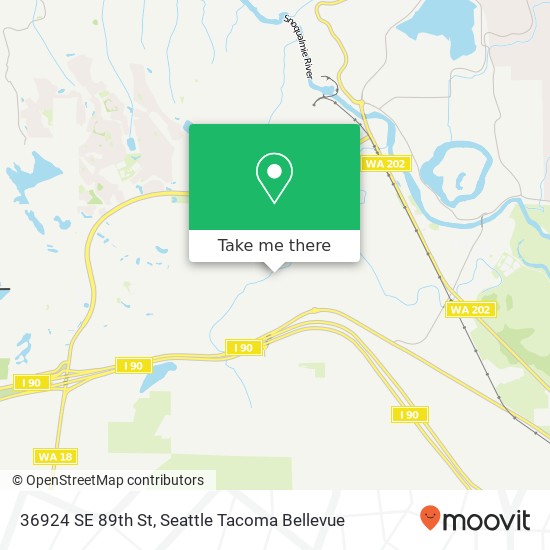 Mapa de 36924 SE 89th St, Snoqualmie, WA 98065