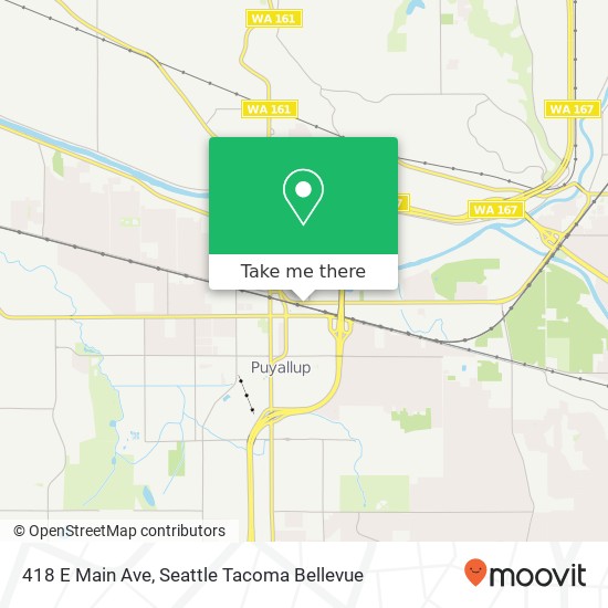 Mapa de 418 E Main Ave, Puyallup, WA 98372