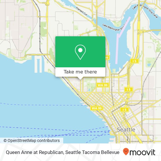 Mapa de Queen Anne at Republican, Seattle, WA 98119