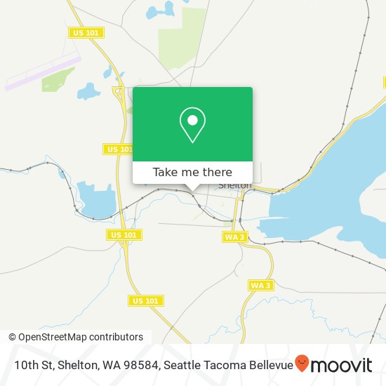 Mapa de 10th St, Shelton, WA 98584