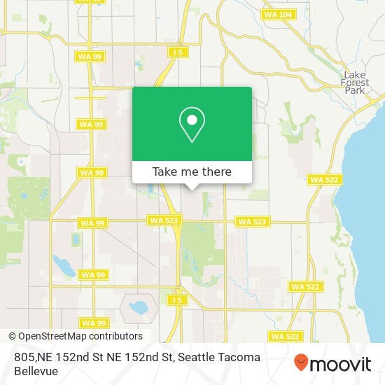 Mapa de 805,NE 152nd St NE 152nd St, Shoreline, WA 98155