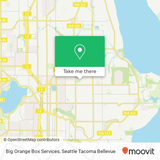 Mapa de Big Orange Box Services, Seattle, WA 98115