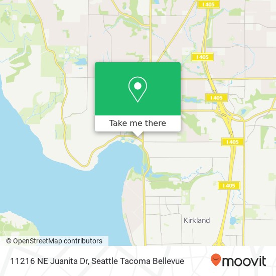 Mapa de 11216 NE Juanita Dr, Kirkland, WA 98034