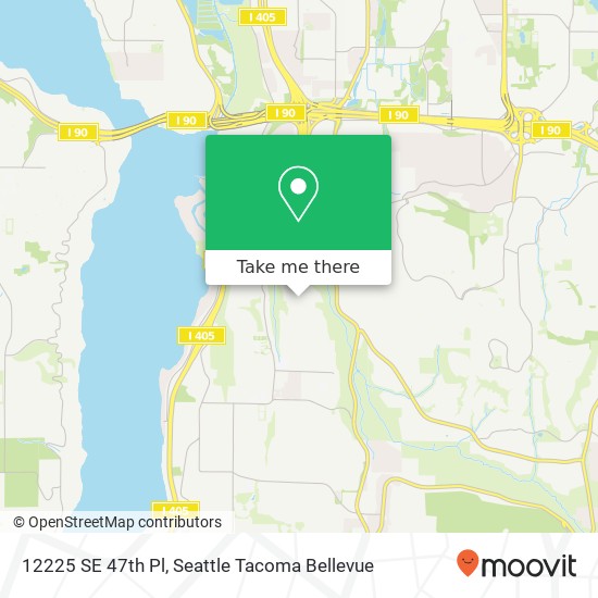 Mapa de 12225 SE 47th Pl, Bellevue, WA 98006