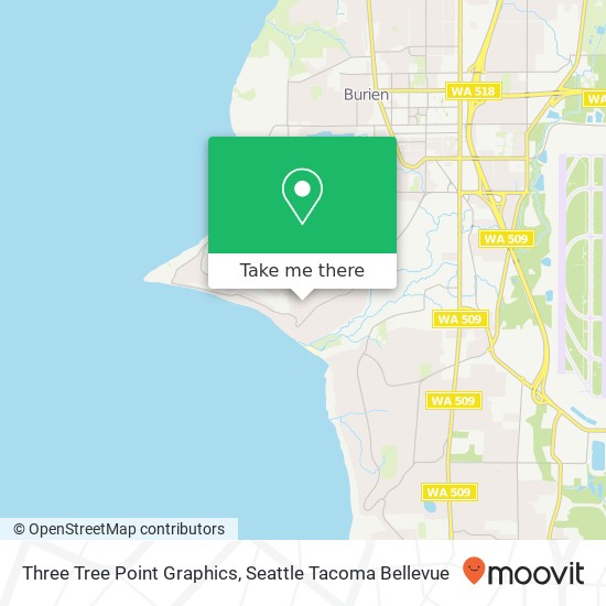 Mapa de Three Tree Point Graphics, Hillcrest Ter SW