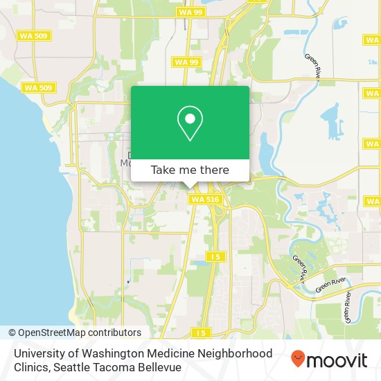 Mapa de University of Washington Medicine Neighborhood Clinics, 23213 Pacific Hwy S