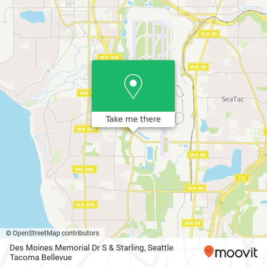 Mapa de Des Moines Memorial Dr S & Starling, Seatac, WA 98158