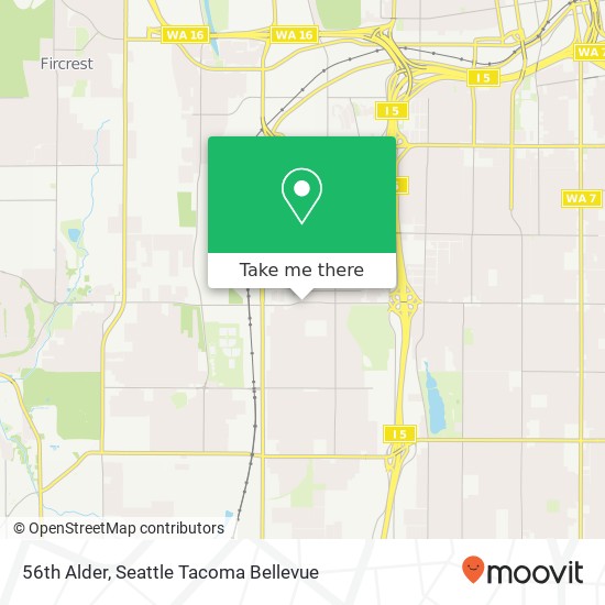 Mapa de 56th Alder, Tacoma, WA 98409