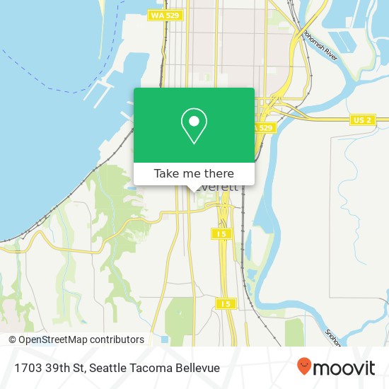 Mapa de 1703 39th St, Everett, WA 98201