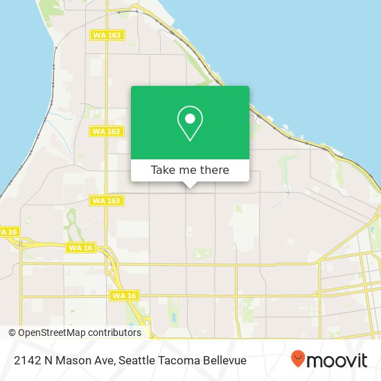 Mapa de 2142 N Mason Ave, Tacoma, WA 98406