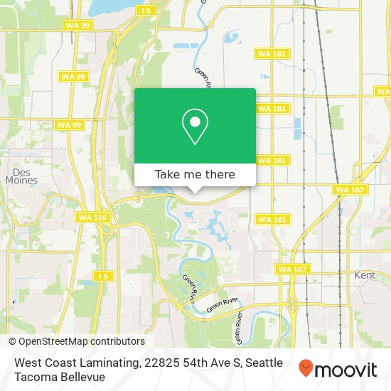 West Coast Laminating, 22825 54th Ave S map