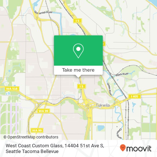 Mapa de West Coast Custom Glass, 14404 51st Ave S
